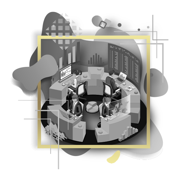 people at desks in illustration